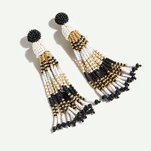J. Crew Beaded Tassel Earrings